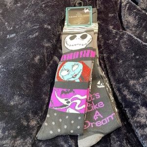 NWT 2 Pack Nightmare Before Christmas Socks